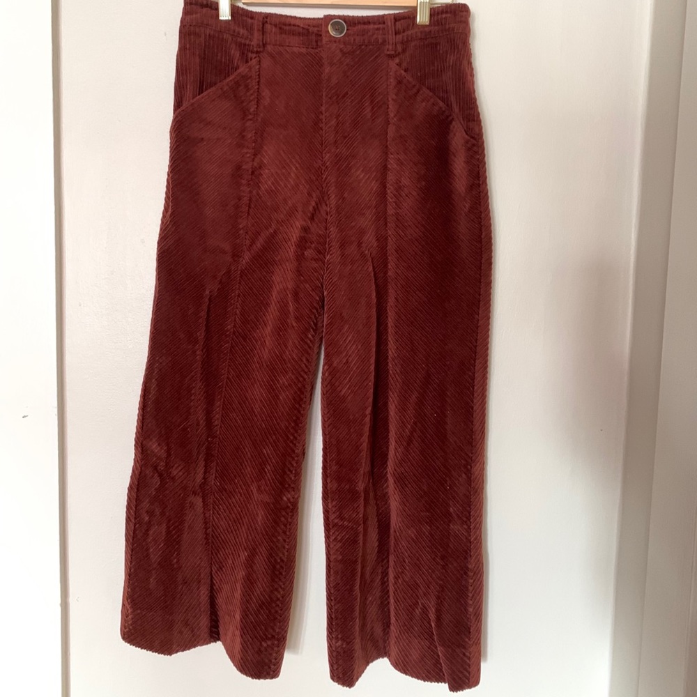 Anthropologie corduroy wide leg crop pant